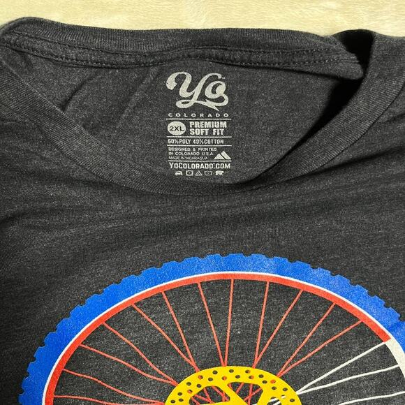 Yo Colorado Premium Soft Fit Stretch T-Shirt Men's 2XL Cycling Outdoor Golden CO - Picture 3 of 7